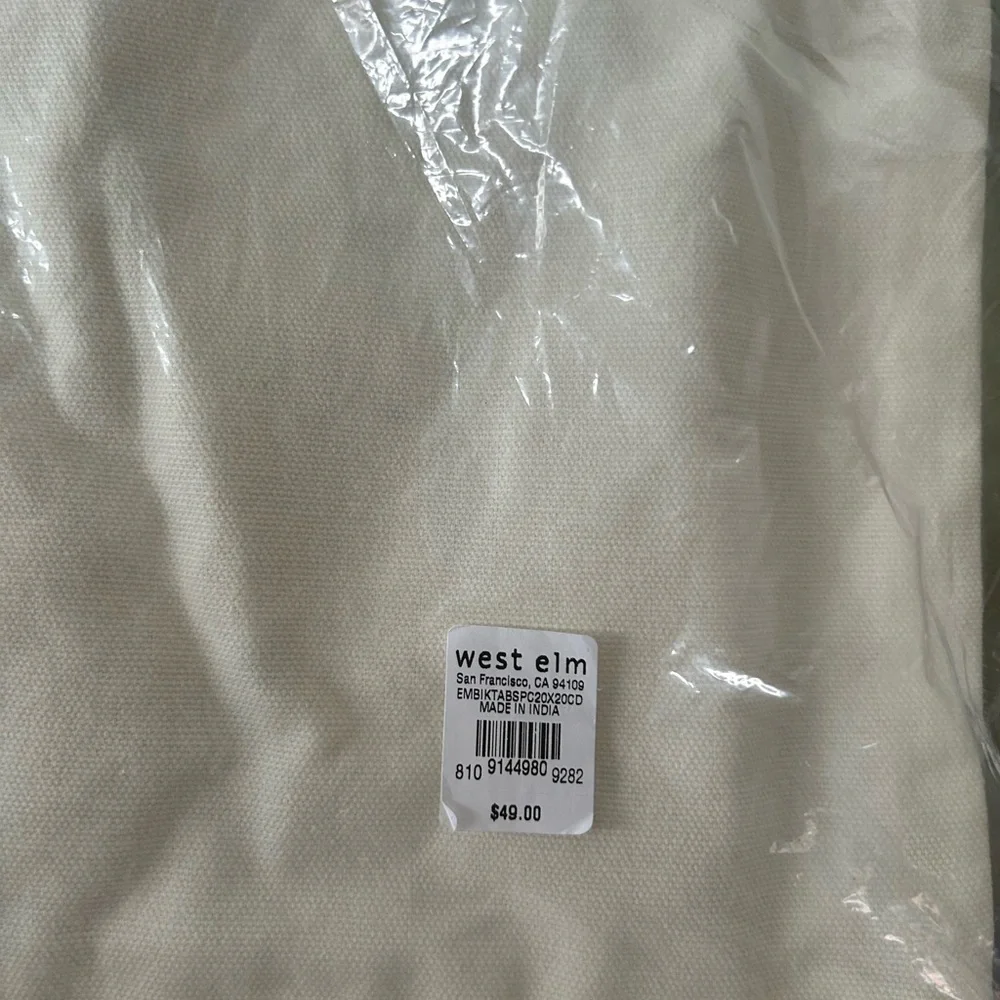West Elm Cream Pink Blue Pillow Case